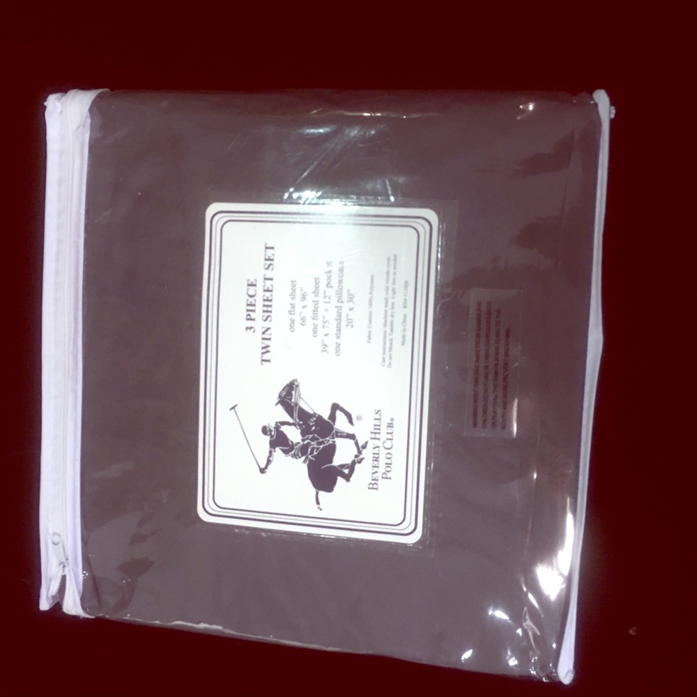 New Beverly Hills Polo Club gray twin sheet set